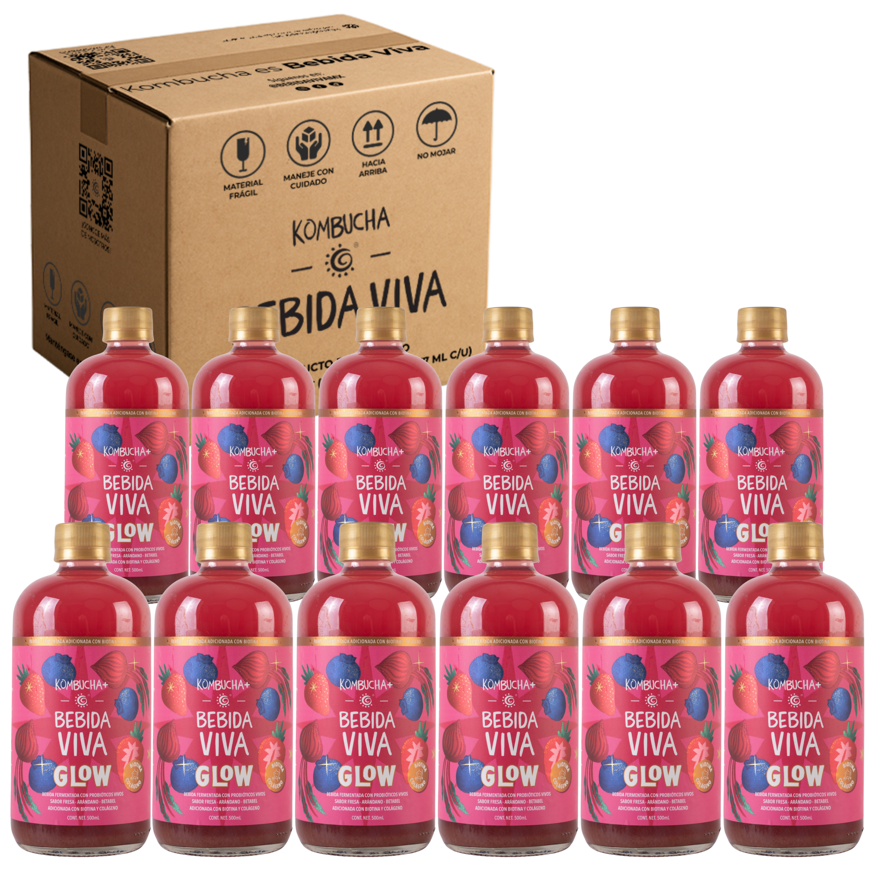Glow - Fresa, Arándano y Betabel - 12 Pack