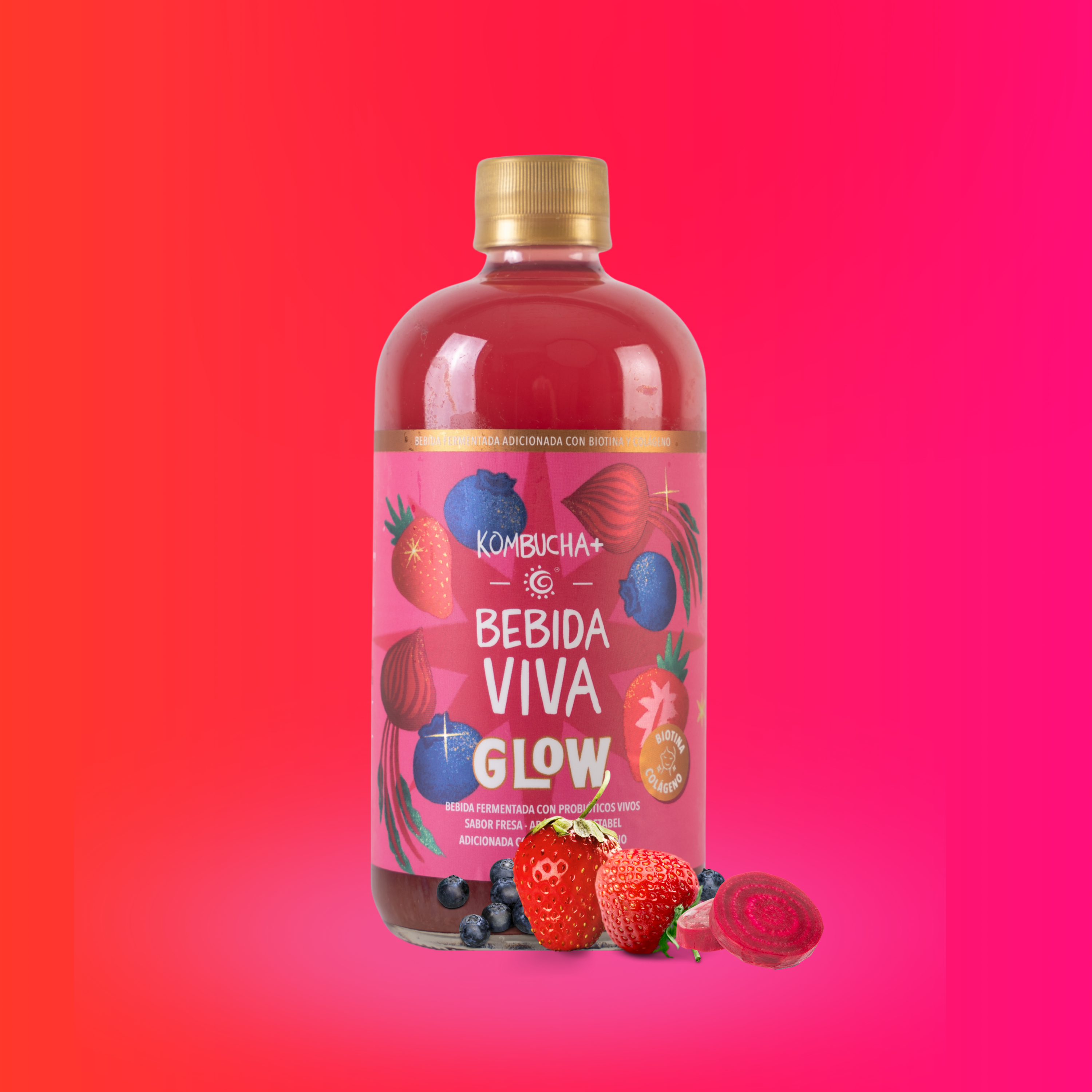 Glow - Fresa, Arándano y Betabel - 12 Pack