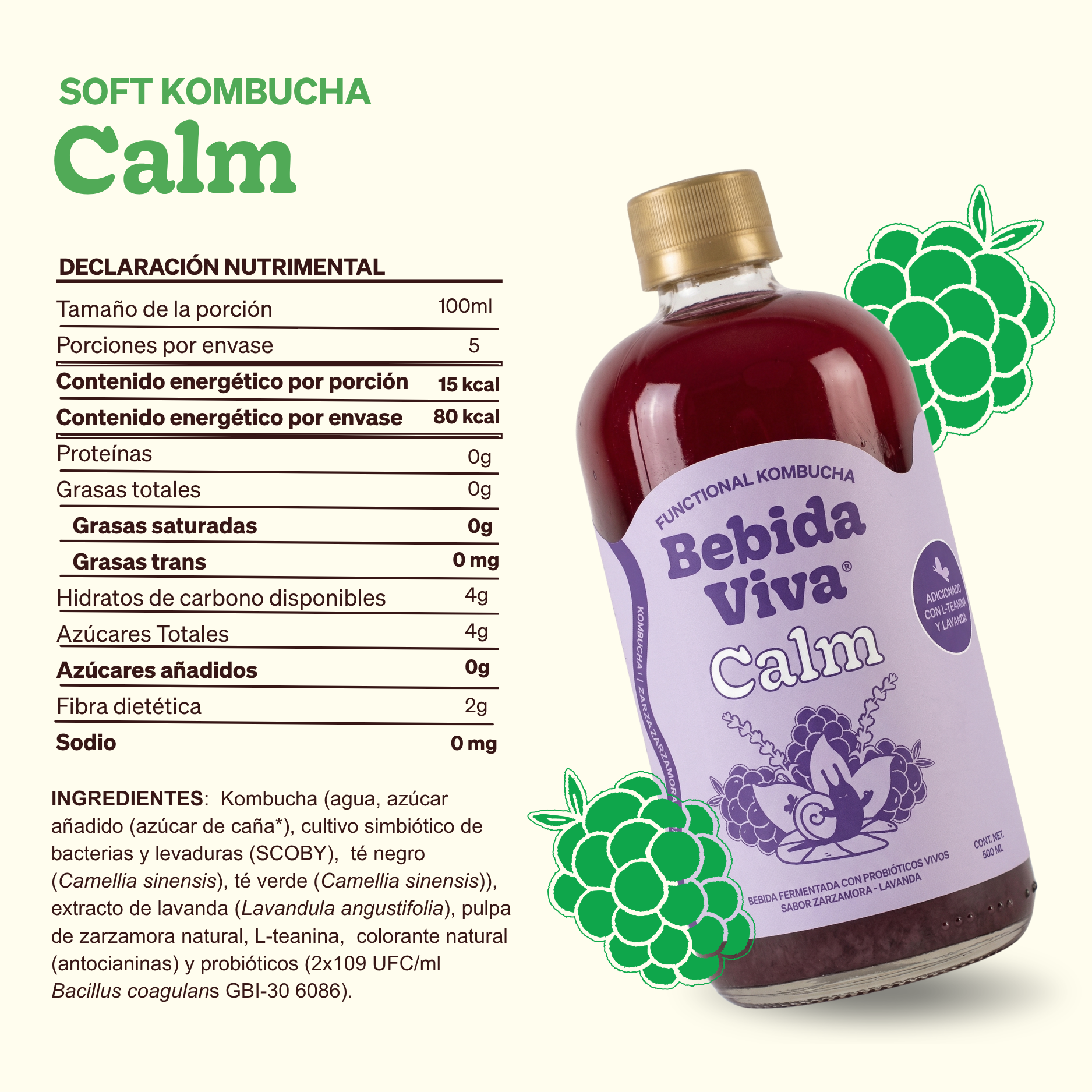 Calm - Zarzamora Lavanda - 12 Pack