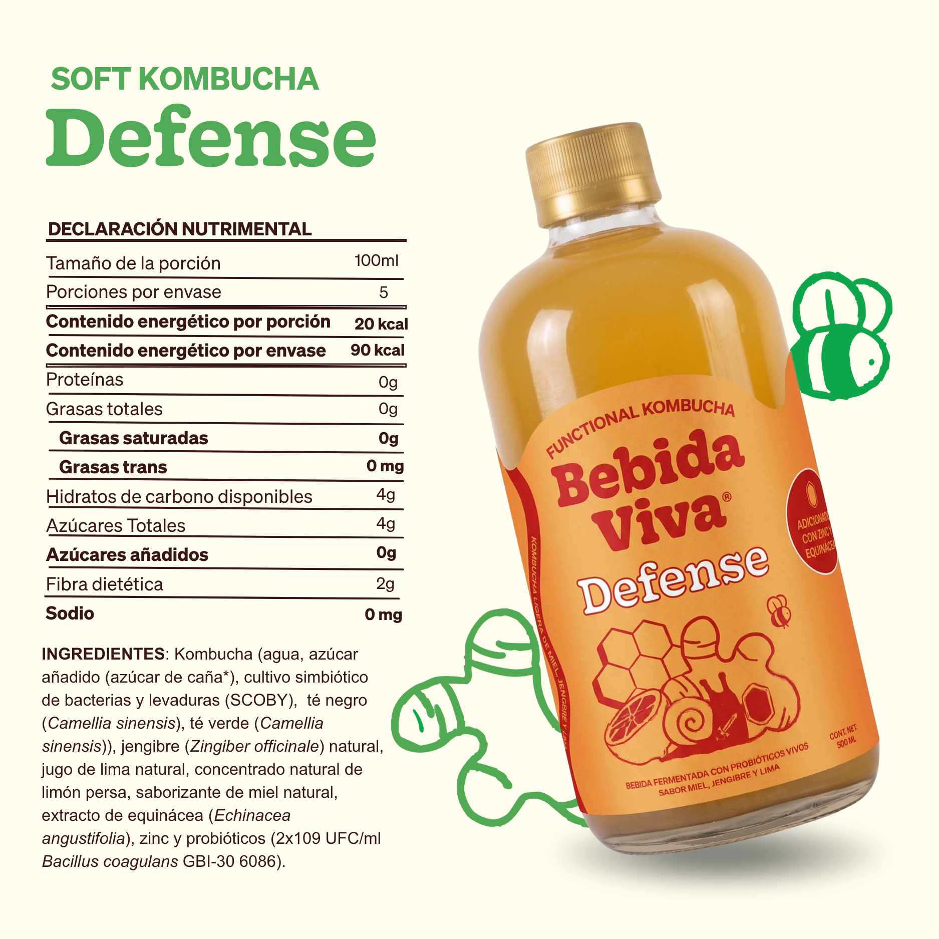 Defense - Miel, Jengibre y Lima - 12 Pack
