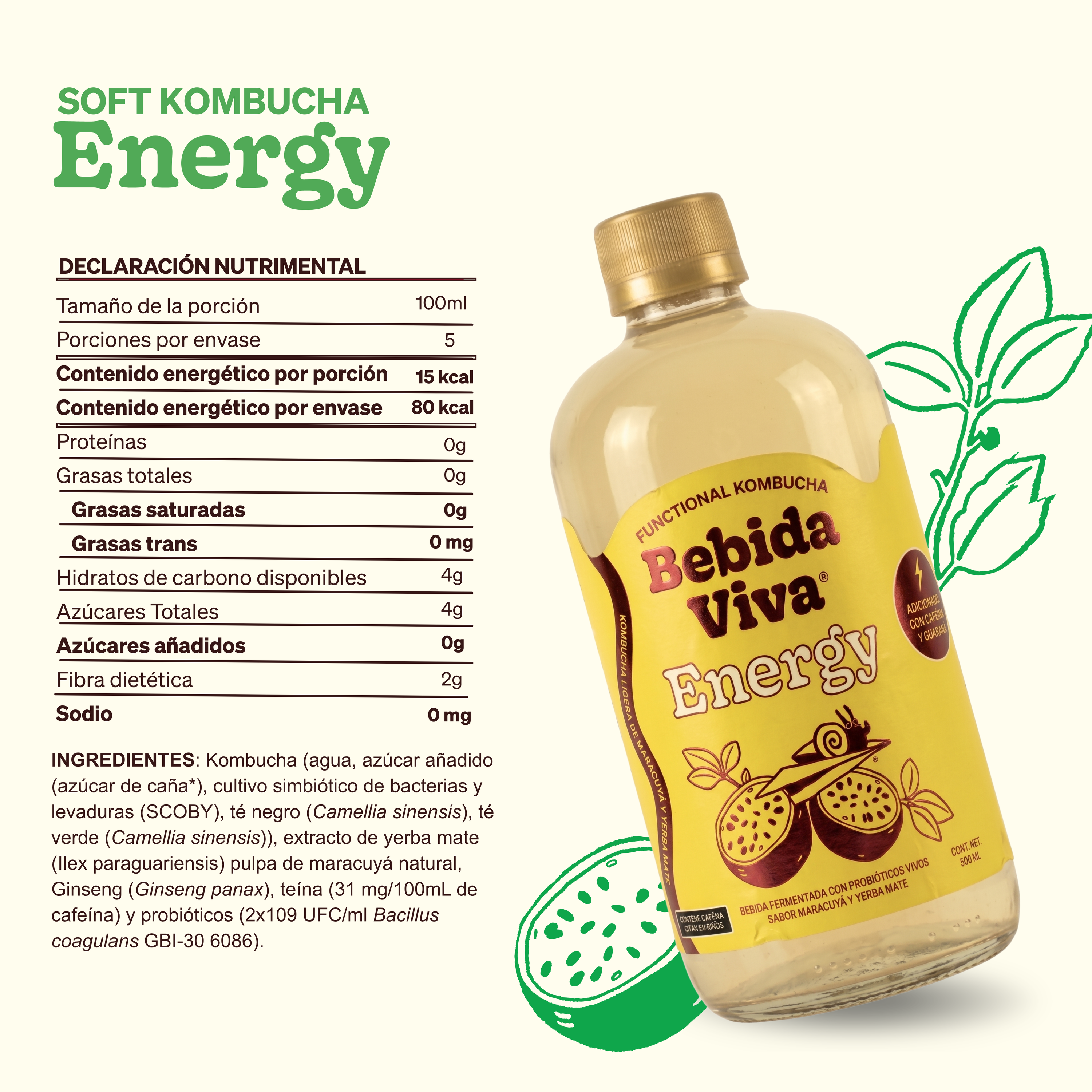 Energy - Maracuyá y Yerba Mate - 12 Pack