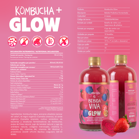 Glow - Fresa, Arándano y Betabel - 12 Pack