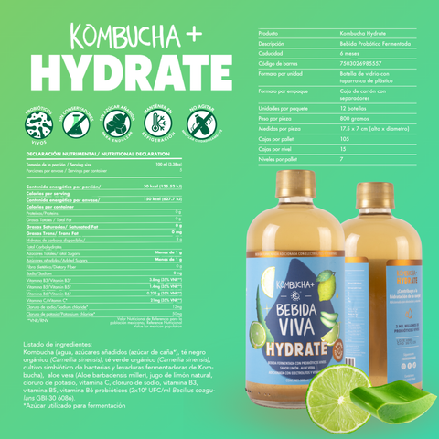 Hydrate - Limón y Aloe Vera  - 12 Pack