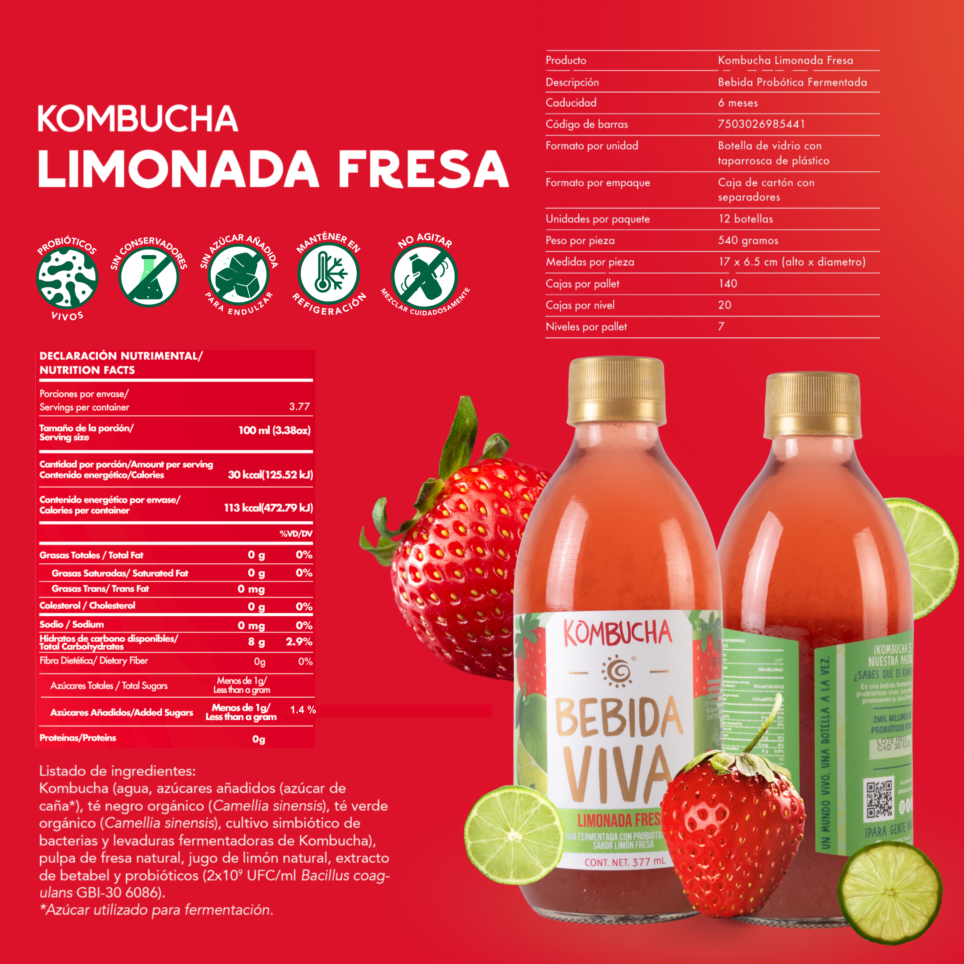 Limonada - Fresa - 12 Pack