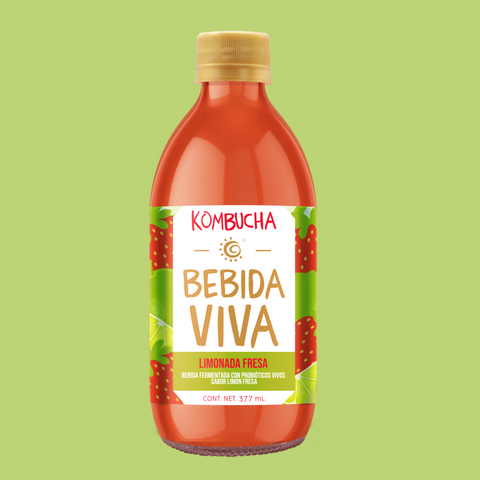 Kombucha Bebida Viva: Limonada - Fresa